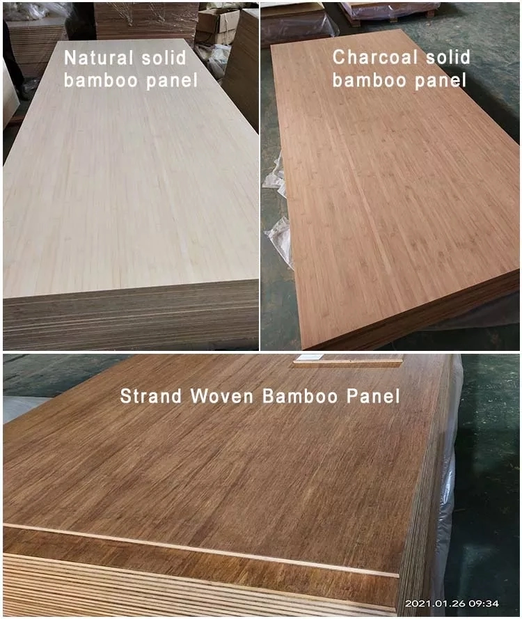 5mm- 30mm Furniture Panel Sheet Film Faced Laminated Strand Woven Boards Natural Bamboo Panels