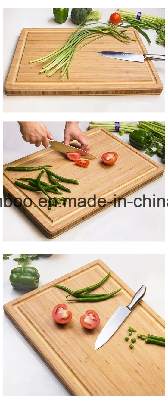 Thicken Bamboo Chopping Board with Sink for Meat, Vegetable, Chop Bone.