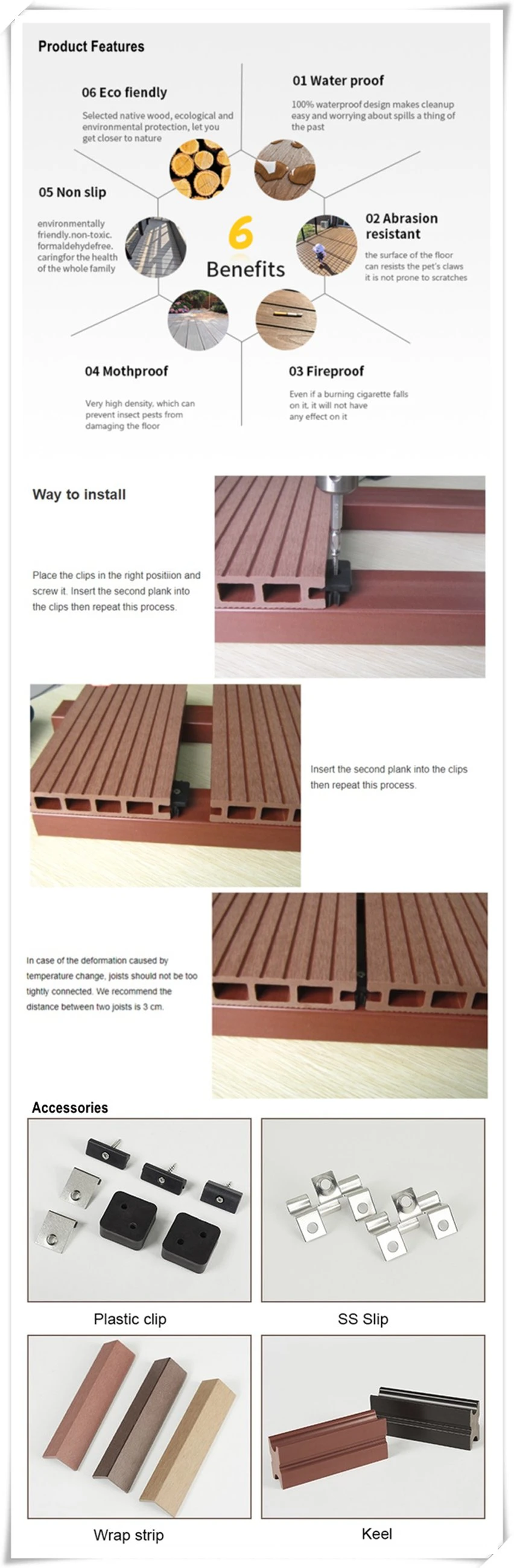 Eco-Friendly WPC Decking Bamboo Products Wholesale Flooring Outdoor Strand Woven Bamboo Decking