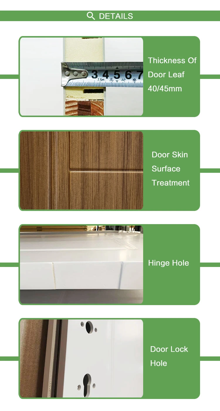 High Quality Waterproof Wood Bamboo Fiber WPC Door with Frame for Kitchen Bedroom