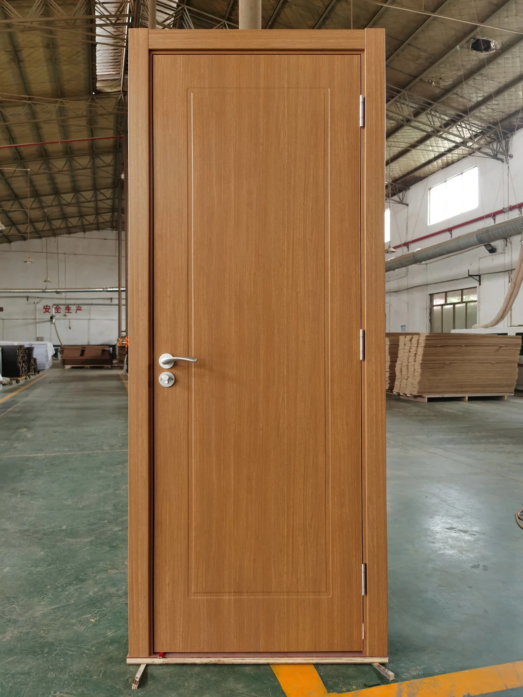Cheap Bulk Sale Bamboo Colored Flat Flush Wooden Internal PVC Door