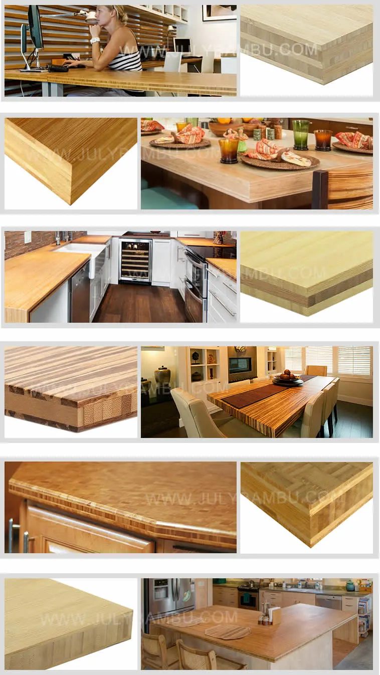 Furniture Fsc Certification Bamboo Wood Countertop 5 Layers 35mm