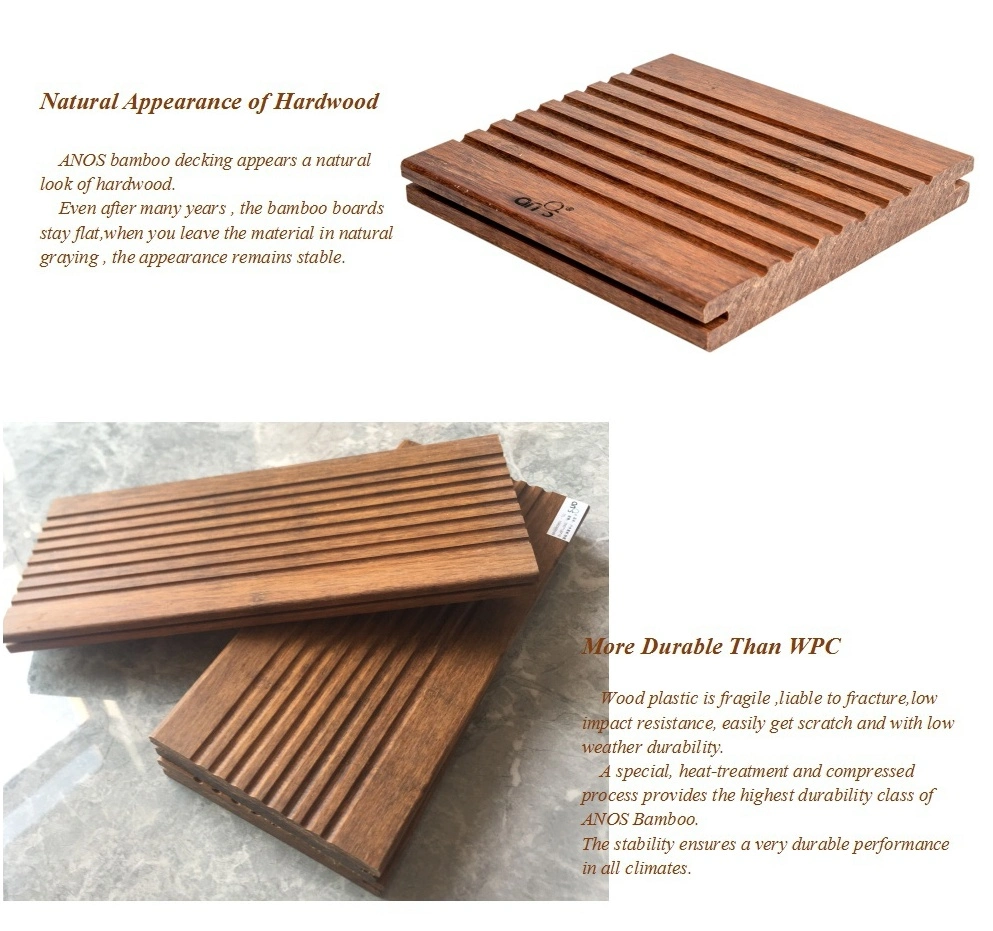 Anti-Insect Waterproof High Density Eco-Friendly Outdoor Strand Woven Bamboo Decking